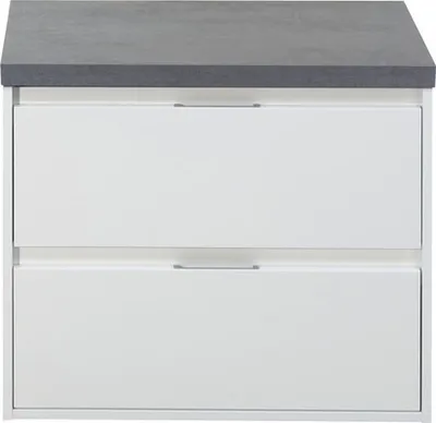 Produktbild von Sanox Waschtischunterschrank Porto BxHxT 70,2 x 58 x 50 cm mit Waschtischplatte weiß hochglanz / Beton anthrazit