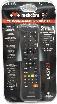 Produktbild von Meliconi Easy 2.1 Universal 2 in 1 Fernbedienung Decoder TV volles Tastenfeld Smart TV