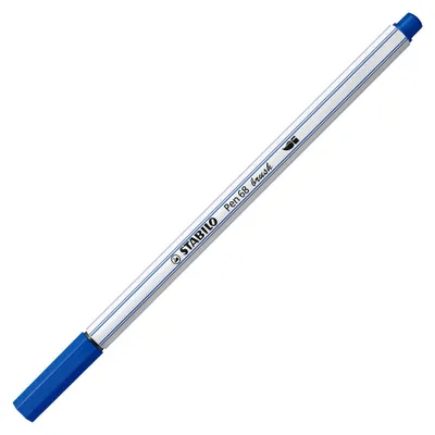Produktbild von Premium-Filzstift mit Pinselspitze für variable Strichstärken - STABILO Pen 68 brush - Einzelstift - ultramarinblau