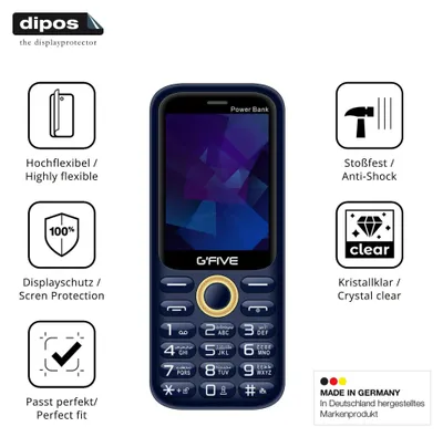 Produktbild von 2x Schutzfolie für GFive Power Bank Folie, 100% Displayabdeckung, dipos Flex