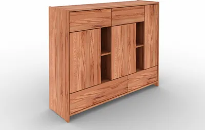 Produktbild von Kommode Zigo aus Kernbuche massiv 148x41x119 mit 4 Schubladen 3 Türen 4 Fächern