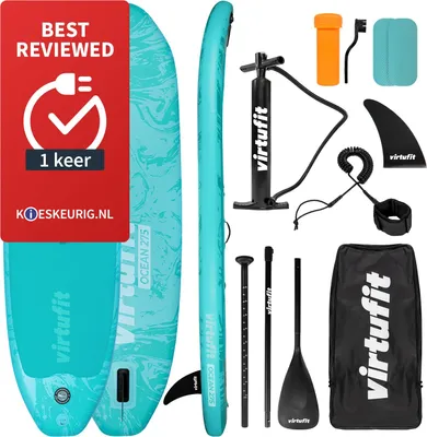 Produktbild von VirtuFit Supboard Ocean 275 – Türkis – Mit Zubehör und Tragetasche