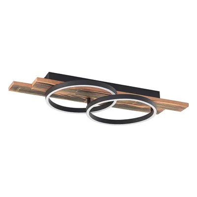 Produktbild von Lindby LED-Deckenleuchte Sentoa, Holz, 75 cm lang, 3.000 K