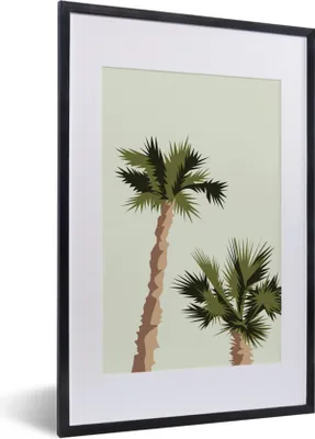 Produktbild von MuchoWow® MuchoWow® Gerahmtes Poster Palme - Strand - Pastell 40x60 cm - Poster mit zchwarzem Bilderrahmen - Poster in Rahmen