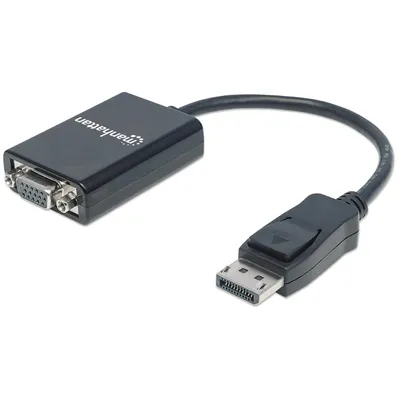 Produktbild von MANHATTAN DisplayPort auf VGA Konverter zum einfachen Anschluss von PCs mit DisplayPort an VGA-Monitore, Beamer und mehr