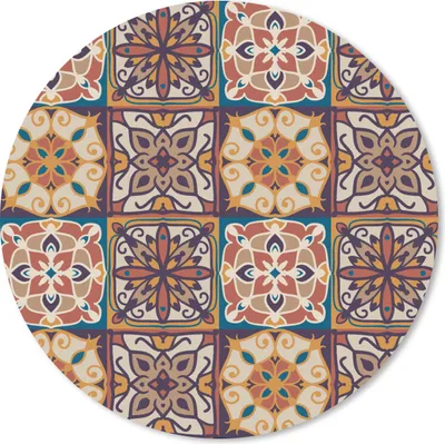 Produktbild von MuchoWow® Mauspad Mousepad Vektor - Fliese - Abstrakt - Muster 50x50 cm - Mousepads - Maus Mat - Pad - Mausunterlage - Vinyl