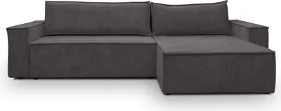 Produktbild von VENASI Ecksofa mit Schlaffunktion Hugo XL, Dunkelgrau Cordstoff