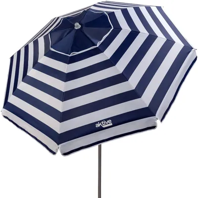 Produktbild von Strandsonnenschirm Sonnenschirm Gartenschirm - Ø 200 cm - UV-Schutz 50 - Maritim gestreift