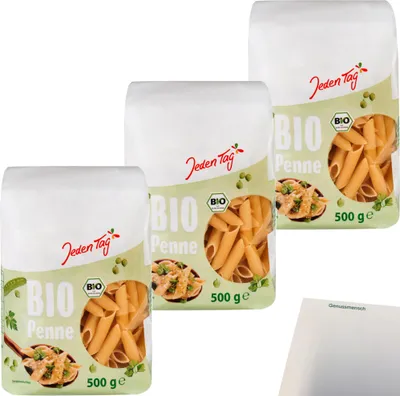 Produktbild von Jeden Tag  Penne 3er Pack (3x500g Packung) + usy Block