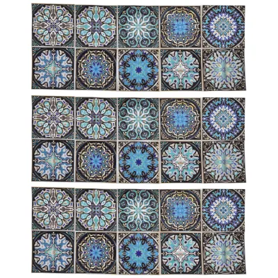 Obrázok produktu pre 30 samolepiek na obkladačky 10x10 cm - samolepiace, vodeodolné nálepky na stenu so vzorom Datura do kuchyne, kúpeľne a na schody