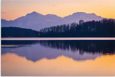 Produktbild von ARTland Wandbild Alu für Innen & Outdoor Abend am Abtsdorfer See Größe: 60x40 cm