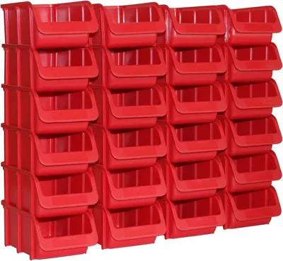 Produktbild von Hünersdorff 24 x Sichtbox Stapelbox Lagerbox in Größe 2, aus Polypropylen (PP),