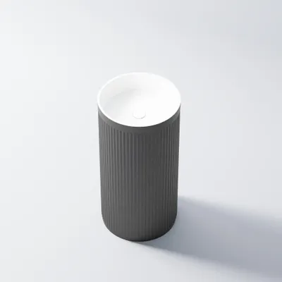 Produktbild von Steinberg Serie 740 Standwaschtisch, rund, ohne Überlauf, 450x450x900mm, SOLIDSurface, 7406500SW