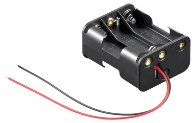 Produktbild von Goobay Batteriehalter für 6x AA Mignon 3/3 mit 15cm Anschlusskabel schwarz