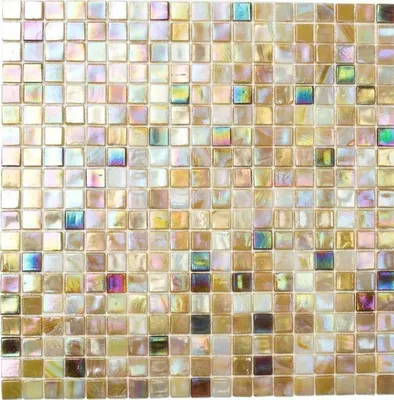 Produktbild von Mosaikfliese Glas sandfarbend Wandfliesen Badfliese Duschrückwand Fliesenspiegel MOS58-1204