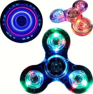 Produktbild von Fidget Spinner mit LED Lichtern, für Kinder ab 3 Jahren, Blau - LUMISPIN