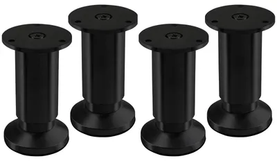 Produktbild von SOTECH Möbelfuß Alpha 100 mm schwarz eloxiert – runder Schrankfuß, Aluminium (4 Stück)