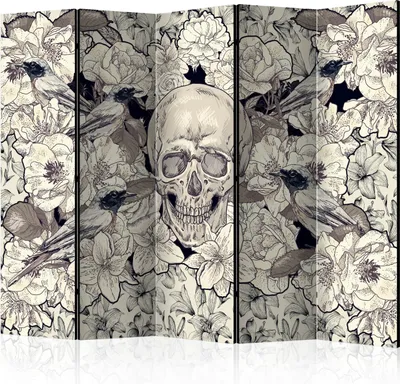 Produktbild von 5-teiliger Doppelseitiger Vlies Paravent - Inspired by art nouveau II 225x172 cm Blumen b-A-0545-z-c