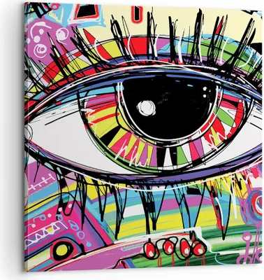 Produktbild von Bild auf Leinwand - Leinwandbild - Digital abstraktion farben - 60x60cm - Wand Bild - Wanddeko - Leinwanddruck - Bilder - Kunstdruck - Wanddekoration - Leinwand bilder - Wandkunst - AC60x60-2908