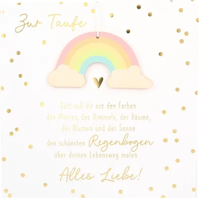 Produktbild von Depesche Klappkarte mit Anhänger : Zur Taufe Gott soll dir aus den Farben.. Karte mit Anhänger: Zur Taufe Gott soll dir aus den Farben..