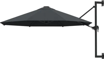 Produktbild von Sonnenschirm zur Wandmontage mit Metall-Mast 300 cm Anthrazit