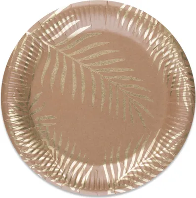 Immagine prodotto di Piatti di carta Palmen Partydeko 8 pezzi oro 23 cm - taglia unica