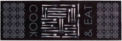 Produktbild von Küchenmatte schwarz Küchenteppich Läufer Teppich Fußmatte Küchenvorleger