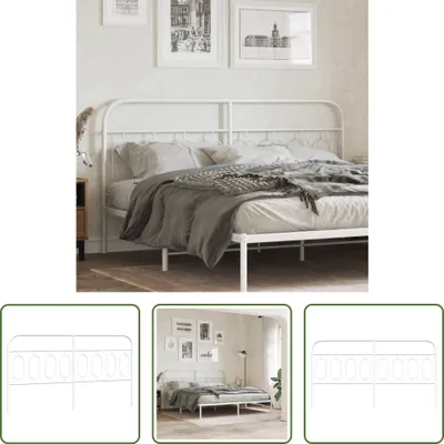 Image de The Living Store Tête de lit en métal blanc 193 cm