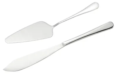 Tortenmesser und -heber Set, 28 cm, Edelstahl, Silber