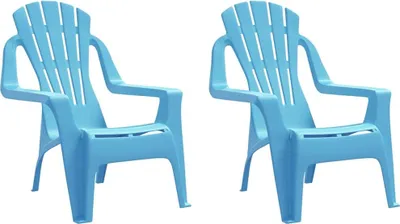 Produktbild von vidaXL Kinder-Gartenstühle 2 Stk. Blau 37x34x44 cm PP Holzoptik