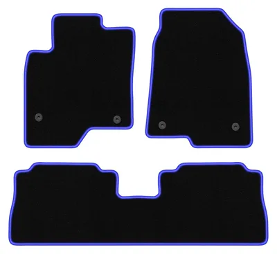 Produktbild von Fußmatten Automatten Velours Schwarz/Blau für Opel Antara 2006-2017 Set 3-tlg