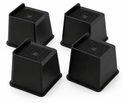Imagen del producto de JustValue Elevadores de muebles en L - 4 unidades - 10,2 cm - Negro