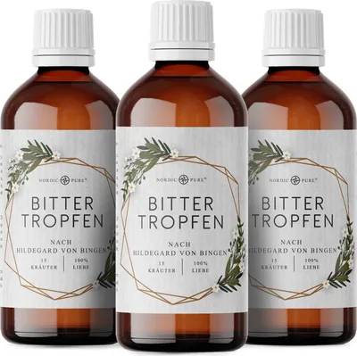 Produktbild von Nordic Pure Bittertropfen – 15 Kräuter nach Hildegard von Bingen