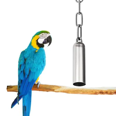 Vogelglocke aus Edelstahl mit Haken, 21,5 cm