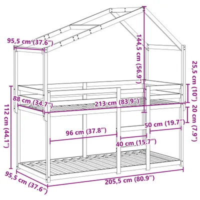 Imagen del producto de Cama nido sin colchón, 90x200 cm, madera maciza de pino (vidaXL)