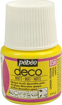 Produktbild von Matt opak Acrylfarbe - Zitronengelb - 45 ml