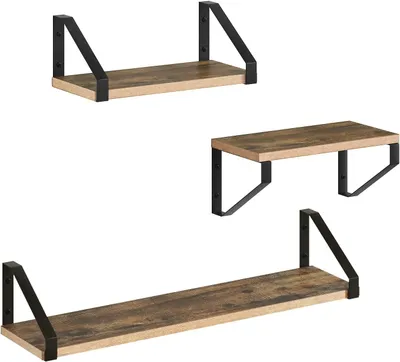 Produktbild von EUGAD 3er Set Wandregal, Schweberegal, Vintage-Holzoptik,  mit zwei Größen