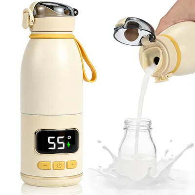 Produktbild von Tragbarer Baby-Flaschenwärmer (450 ml) – Mobiler Erwärmer für Muttermilch & Wasser, Leicht zu Reinigen, Ideal für Reisen, Nacht, Auto & Flugzeug