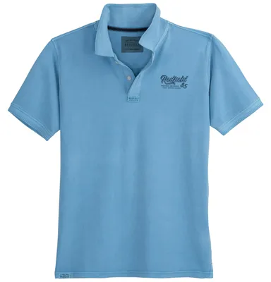 Produktbild von Redfield Used Look Poloshirt XXL hellblau bedruckt