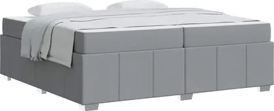 Produktbild von vidaXL Bettrahmen mit Matratze Hellgrau 200 x 200 cm Stoff