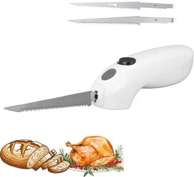 Produktbild von Elektrisches Küchenmesser mit Zwillingsklingen aus Edelstahl, Elektromesser mit ergonomischem Griff - SLICETRON