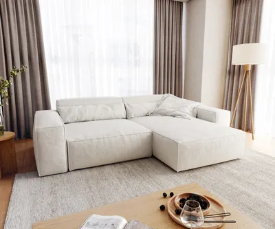 Produktbild von DELIFE Ecksofa Sirpio XL 270x170 cm Bouclé Creme-Weiß Recamiere variabel