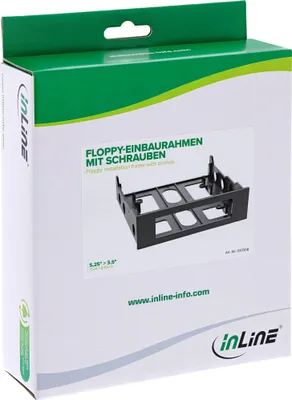 Produktbild von InLine Floppy-Einbaurahmen mit Schrauben, schwarz, PVC, Schwarz
