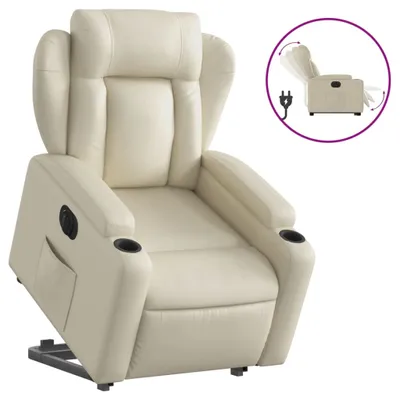 Immagine prodotto di vidaXL Poltrona relax con supporto elettrico in Pelle finta crema