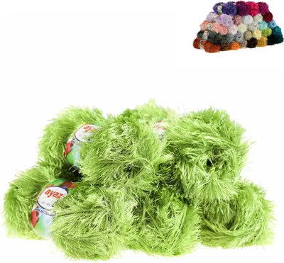 Produktbild von Fransen-Strickgarn Yumos 5 Knäuel je 150m/100g Strickgarn Wolle Strickwolle