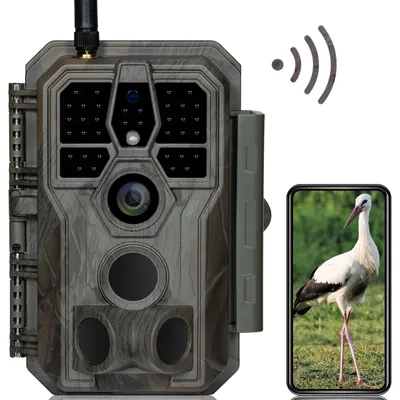 Produktbild von GardePro E8 Wildkamera WLAN, 64MP 1296P H.264 Video, Wildtierkamera mit Handyübertragung App, WiFi Wildtierkamera mit Nachtsicht Bewegungsmelder, 0,1s Schnelle Trigger, IP66
