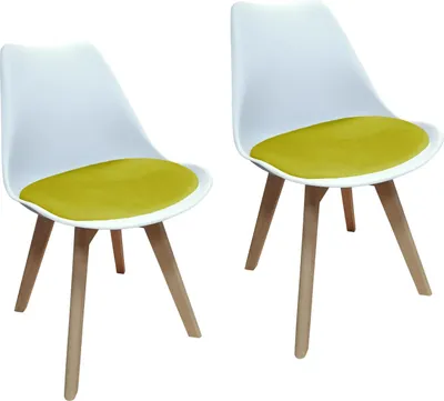 Produktbild von 2er Set Design-Stühle mit Sitzpolster Esszimmerstühle im skandinavischen Stil