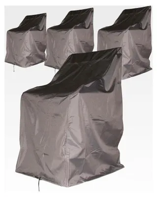 Produktbild von 4 x Schutzhülle für Stühle, Stapelstühle, Dinnersessel, Klappstühle, Schutzhaube, Abdeckplane, Grau