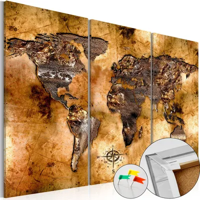 Produktbild von Vliesstoff Korkbild - Shade of Gold 120x80 cm Karten k-A-0050-p-f