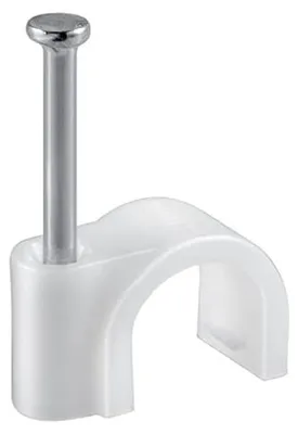 Productafbeelding van 100 x Kabelklem | 4 mm | Nagelklem Kabelhouder Met Spijker | Wit